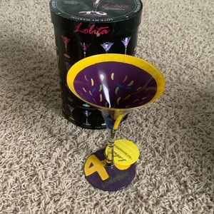 Lolita Martini Glass-  reads 40 something at base